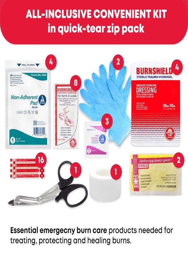 Ever Ready First Aid Emergency Burn Kit in Compact First Aid All-Purpose Resealable Pack for Home, Office & Travel - Image 5